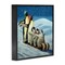 Stupell Industries Sleigh Ride Snowy Penguins Framed Giclee, design by Lucia Heffernan